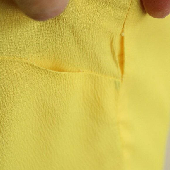 Vintage 1960s Blouse, Teddi of California Yellow Ruffle Collar Top, Zipper Back - Picture 8 of 10